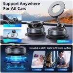 MY[Ready Stock] 2025New 360 Rotation Vacuum Suction Cup Phone Holder Foldable Magnetic Magsafe Car Phone Mount for Gym/Mirror/Smooth Surface