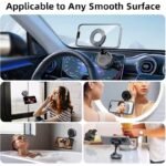 MY[Ready Stock] 2025New 360 Rotation Vacuum Suction Cup Phone Holder Foldable Magnetic Magsafe Car Phone Mount for Gym/Mirror/Smooth Surface