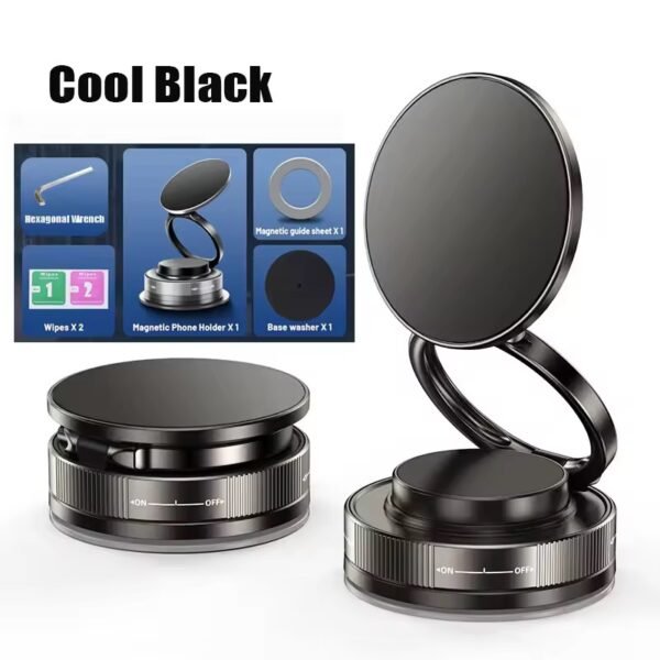 MY[Ready Stock] 2025New 360 Rotation Vacuum Suction Cup Phone Holder Foldable Magnetic Magsafe Car Phone Mount for Gym/Mirror/Smooth Surface