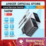 Anker Charger 140W PD 3.1 Fast Charging 4-Port GaN USB C Charger Foldable Laptop Charger B2697