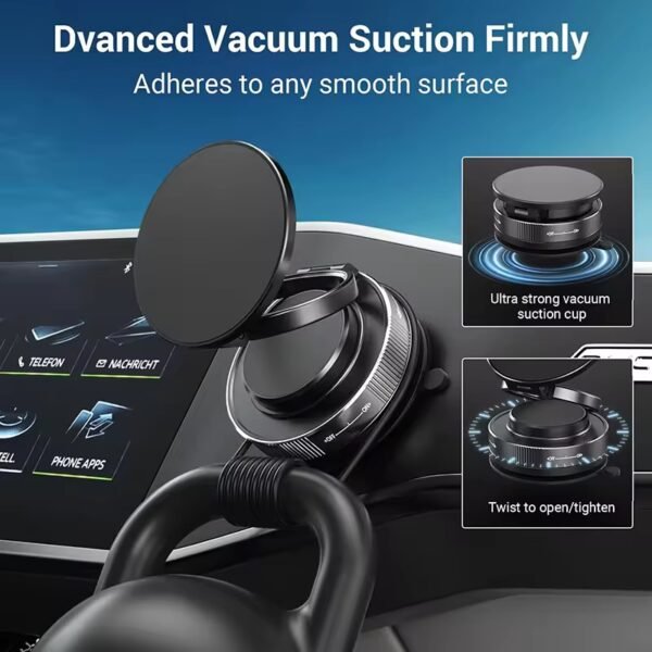 MY[Ready Stock] 2025New 360 Rotation Vacuum Suction Cup Phone Holder Foldable Magnetic Magsafe Car Phone Mount for Gym/Mirror/Smooth Surface