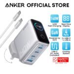 Anker Charger 140W PD 3.1 Fast Charging 4-Port GaN USB C Charger Foldable Laptop Charger B2697