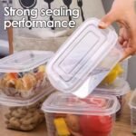 Ramadan 5Pcs 700ML Refrigerator Storage Box Fridge Organizer Fresh Vegetable Fruit Storage Container Food Crisper Box Clear Meat Freezing Box Kitchen Organizer
