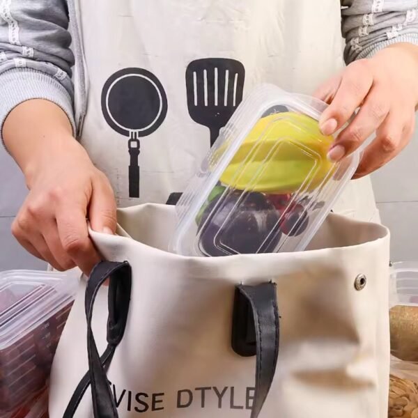 Ramadan 5Pcs 700ML Refrigerator Storage Box Fridge Organizer Fresh Vegetable Fruit Storage Container Food Crisper Box Clear Meat Freezing Box Kitchen Organizer