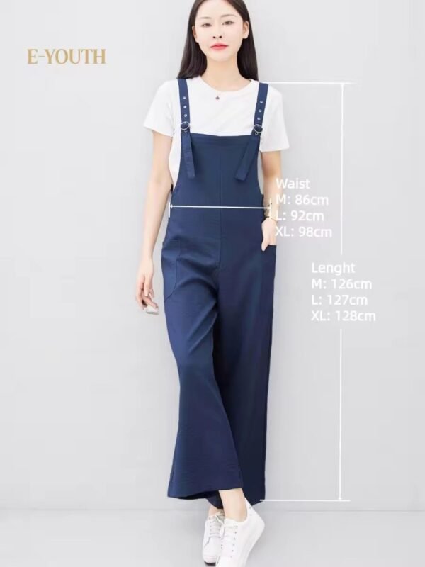 Eyouth 1518 Women’s Adjustable Strap Jumpsuit | Relaxed Wide-Leg Overalls