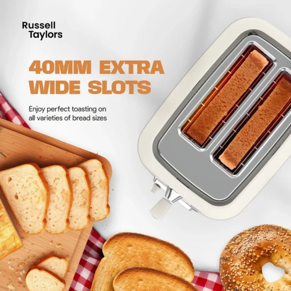 Russell Taylors Retro Toaster RT-10, 𝟳 𝗦𝗵𝗮𝗱𝗲 𝗦𝗲𝘁𝘁𝗶𝗻𝗴𝘀, 2 Years Warranty