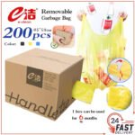 MY STOCK 200PCS 45*59cm Rubbish Bag Handle Breakpoint Thickened Disposable Garbage Bag Plastic Trash Bags Portable×10 boxes.