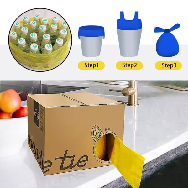 MY STOCK 200PCS 45*59cm Rubbish Bag Handle Breakpoint Thickened Disposable Garbage Bag Plastic Trash Bags Portable×10 boxes.