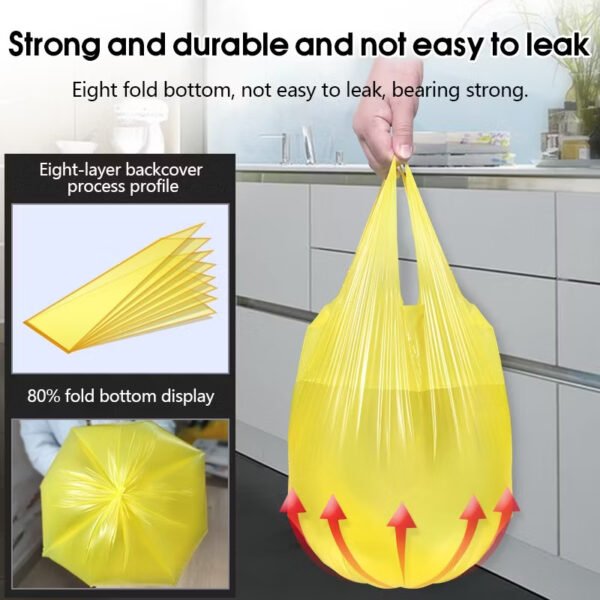 MY STOCK 200PCS 45*59cm Rubbish Bag Handle Breakpoint Thickened Disposable Garbage Bag Plastic Trash Bags Portable×10 boxes.