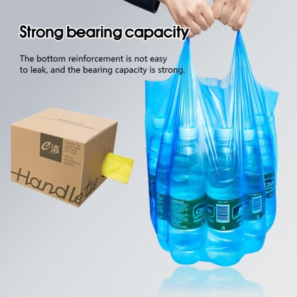 MY STOCK 200PCS 45*59cm Rubbish Bag Handle Breakpoint Thickened Disposable Garbage Bag Plastic Trash Bags Portable×10 boxes.