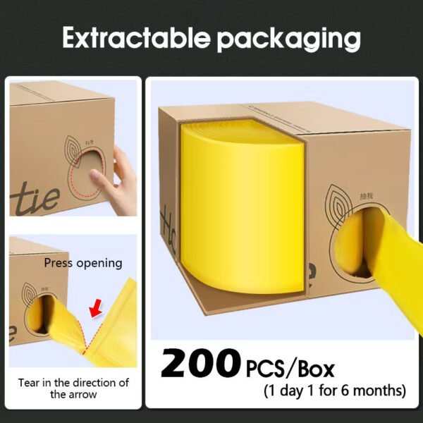 MY STOCK 200PCS 45*59cm Rubbish Bag Handle Breakpoint Thickened Disposable Garbage Bag Plastic Trash Bags Portable×10 boxes.