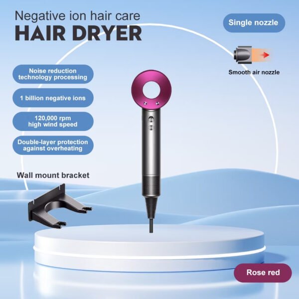 【MY Local】Portable Hair Dryer 1600W High Speed Hair Dryer Negative Lon Hair Care Fast Drying Low Noise Temperature Control