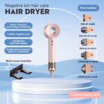 【MY Local】Portable Hair Dryer 1600W High Speed Hair Dryer Negative Lon Hair Care Fast Drying Low Noise Temperature Control