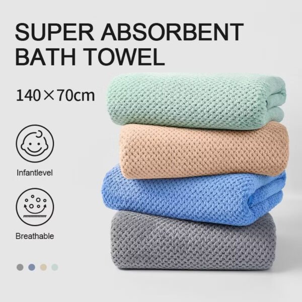 Microfiber Bath Towel 70x140cm Super Absorbent & Quick Dry Soft for Baby & Adult Anti-Bacterial