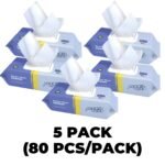 5 Packs (80pcs) 400Sheets Kitchen Wipes Cleaning Wipes Multifunctional Strong Decontamination Degreasing Wet Tissue