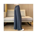 【Ready stock】Women Suit Pants Plus size High Waist Drape Wide Leg loose Pants Thin Casual Narrow Version Small Straight Women Pants