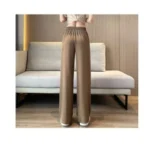 【Ready stock】Women Suit Pants Plus size High Waist Drape Wide Leg loose Pants Thin Casual Narrow Version Small Straight Women Pants