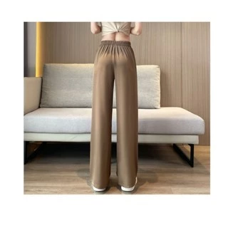 【Ready stock】Women Suit Pants Plus size High Waist Drape Wide Leg loose Pants Thin Casual Narrow Version Small Straight Women Pants
