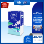 CLEARANCE SALE, STOK TERHAD❗Vinda Deluxe Soft Pack Facial Tissue (5x90s) x 8 - Soft, Gentle Tissue Paper