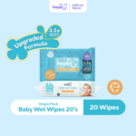 [CARTON] Upgraded Formula Hoppi Premium 99% Baby Water Wipes (20 Wipes x 25 Packs)