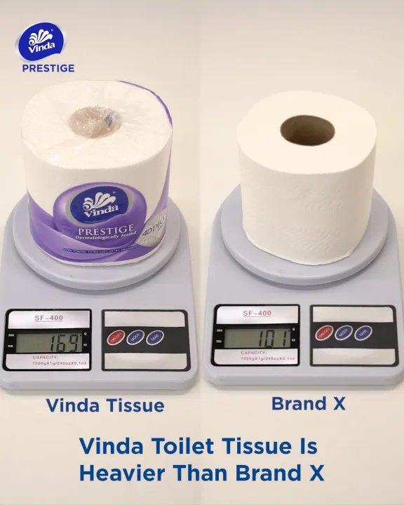 CLEARANCE SALE, STOK TERHAD❗VINDA PRESTIGE 4D DECO EMBOSSED TISSUE TOILET 3PLY 27 ROLLS KUAT & PENYERAP